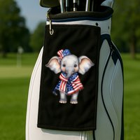 Patriotic Elephant 4th Of July Us Flag Golf Towel