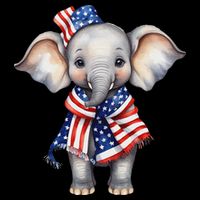 Patriotic Elephant 4th Of July Us Flag Visor