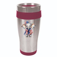 Patriotic Elephant 4th Of July Us Flag 16oz Travel Tumbler