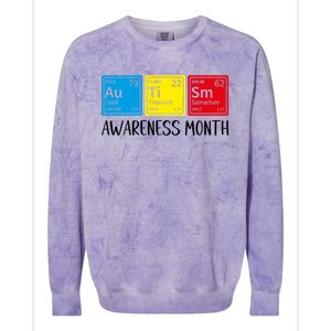 Periodic Elets Autism Awareness Gift Colorblast Crewneck Sweatshirt