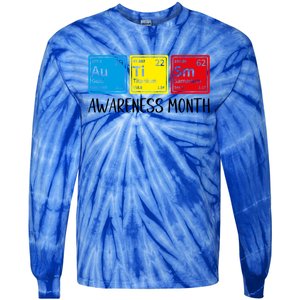 Periodic Elets Autism Awareness Gift Tie-Dye Long Sleeve Shirt