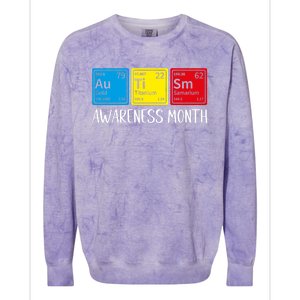 Periodic Elets Autism Awareness Gift Colorblast Crewneck Sweatshirt