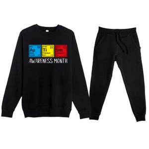 Periodic Elets Autism Awareness Gift Premium Crewneck Sweatsuit Set