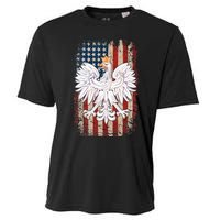 Polish Eagle American Flag Pride Poland Cooling Performance Crew T-Shirt