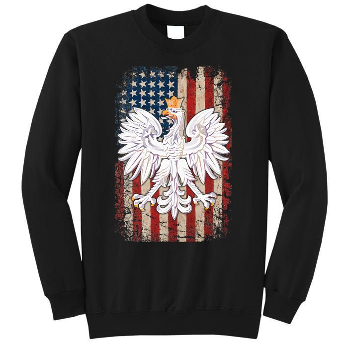 Polish Eagle American Flag Pride Poland Sweatshirt