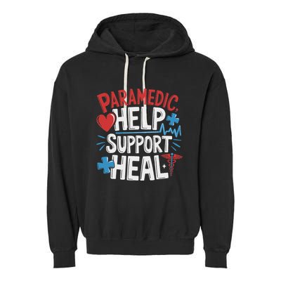 Paramedic Ems And Emt For Emergency First Aid Responder Garment-Dyed Fleece Hoodie