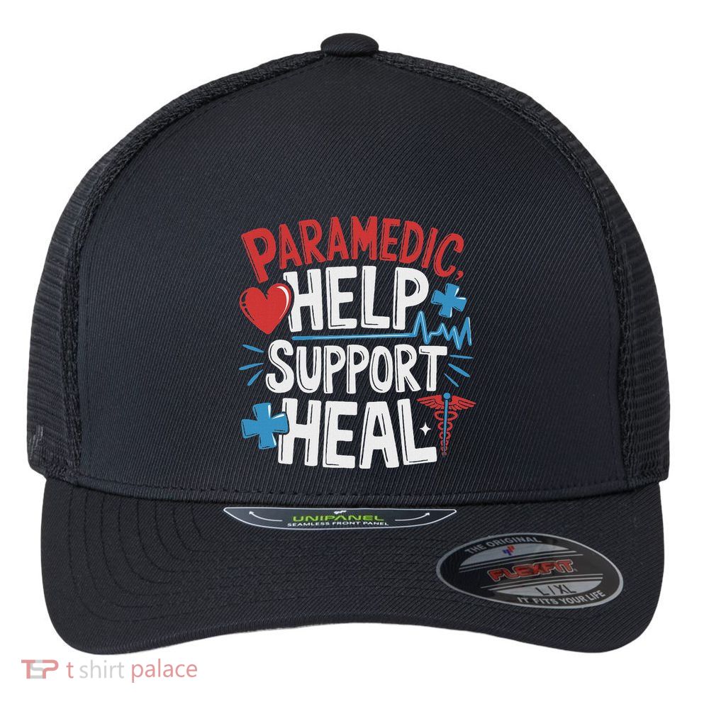 Paramedic Ems And Emt For Emergency First Aid Responder Flexfit Unipanel Trucker Cap