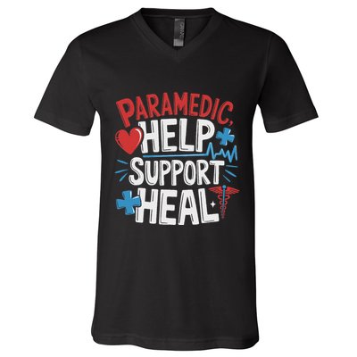 Paramedic Ems And Emt For Emergency First Aid Responder V-Neck T-Shirt
