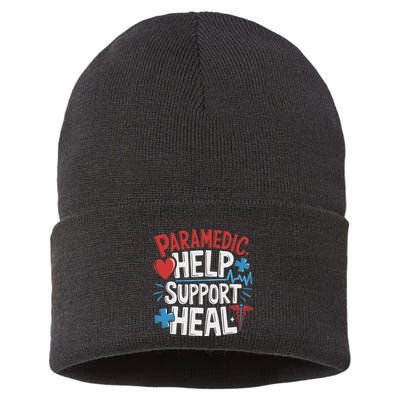 Paramedic Ems And Emt For Emergency First Aid Responder Sustainable Knit Beanie