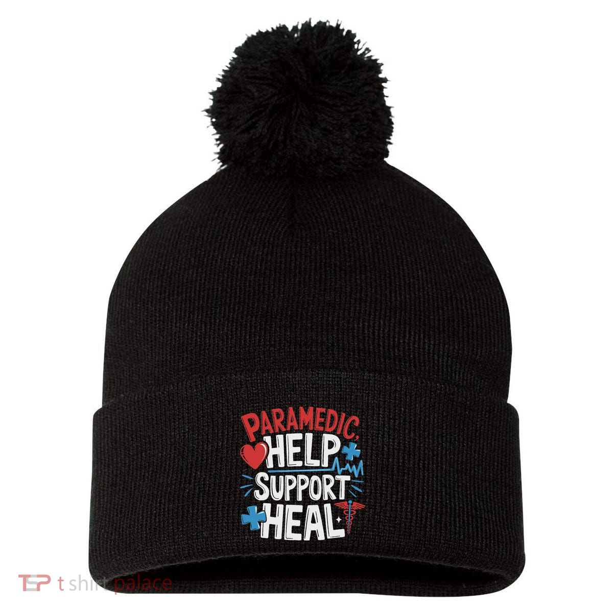 Paramedic Ems And Emt For Emergency First Aid Responder Pom Pom 12in Knit Beanie