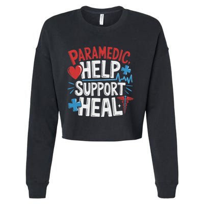 Paramedic Ems And Emt For Emergency First Aid Responder Cropped Pullover Crew