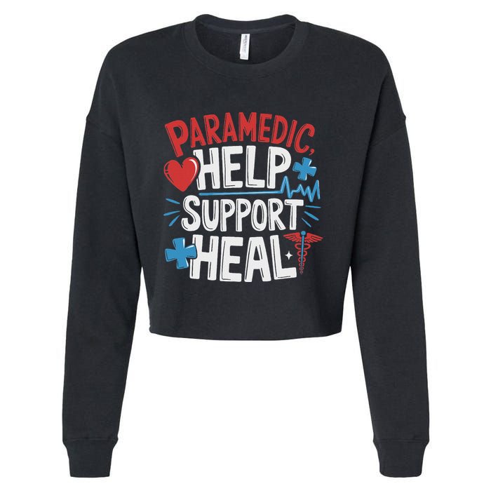 Paramedic Ems And Emt For Emergency First Aid Responder Cropped Pullover Crew