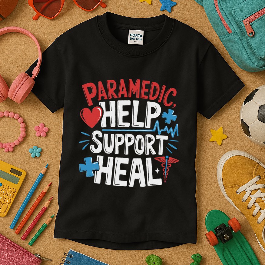 Paramedic Ems And Emt For Emergency First Aid Responder Kids T-Shirt