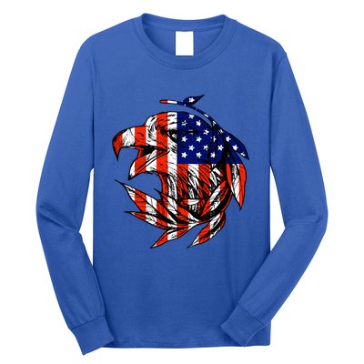 Patriotic Eagle American Flag Cute Gift Long Sleeve Shirt