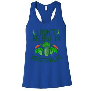 Picky Eater Anti Vegan Diet Fussy Eating Hate Vegetables Gift Women's Racerback Tank