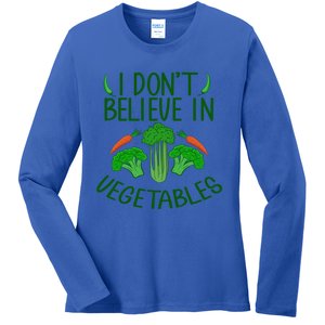 Picky Eater Anti Vegan Diet Fussy Eating Hate Vegetables Gift Ladies Long Sleeve Shirt