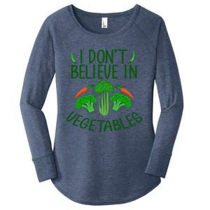 Picky Eater Anti Vegan Diet Fussy Eating Hate Vegetables Gift Women's Perfect Tri Tunic Long Sleeve Shirt