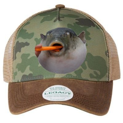 Pufferfish Eating A Carrot Meme Funny Blowfish Dank Memes Gift Legacy Tie Dye Trucker Hat