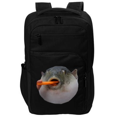Pufferfish Eating A Carrot Meme Funny Blowfish Dank Memes Gift Impact Tech Backpack