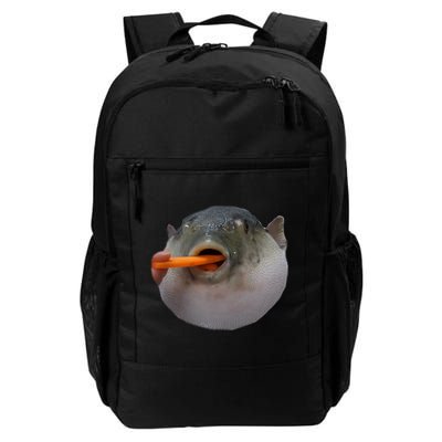 Pufferfish Eating A Carrot Meme Funny Blowfish Dank Memes Gift Backpack