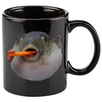 Pufferfish Eating A Carrot Meme Funny Blowfish Dank Memes Gift 11oz C Handle Ceramic Mug