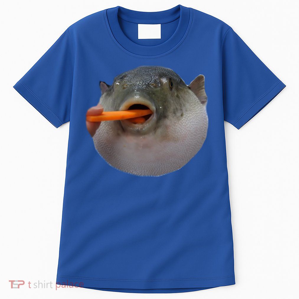 Pufferfish Eating A Carrot Meme Funny Blowfish Dank Memes Gift Tall T-Shirt