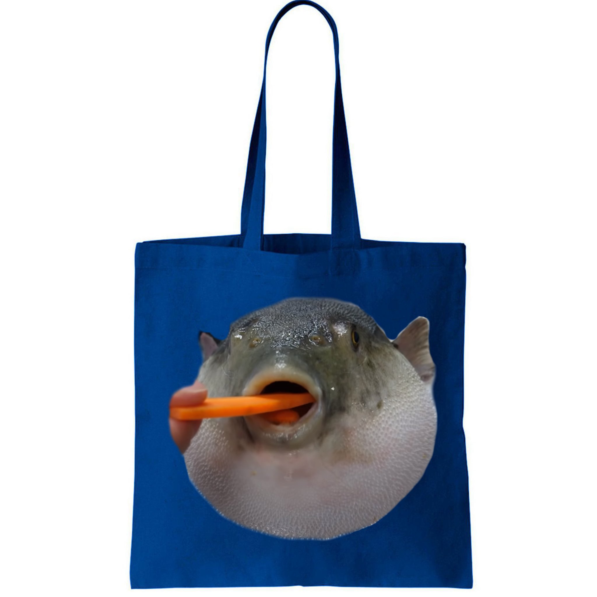 Pufferfish Eating A Carrot Meme Funny Blowfish Dank Memes Gift Bag