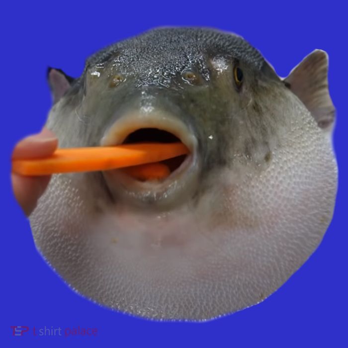 Pufferfish Eating A Carrot Meme Funny Blowfish Dank Memes Gift Baby Bodysuit