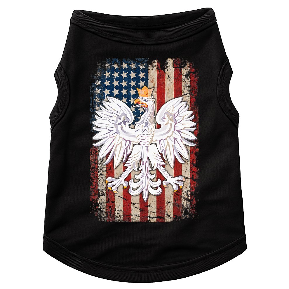 Polish Eagle American Flag Pride Poland Doggie Tank