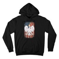 Polish Eagle American Flag Pride Poland Hoodie