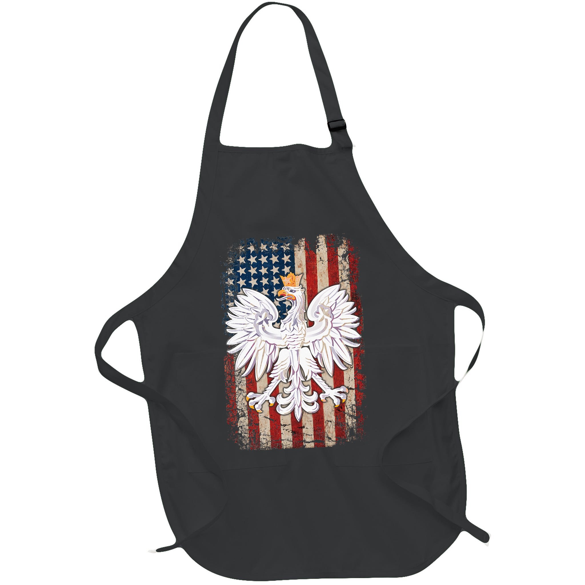 Polish Eagle American Flag Pride Poland Apron