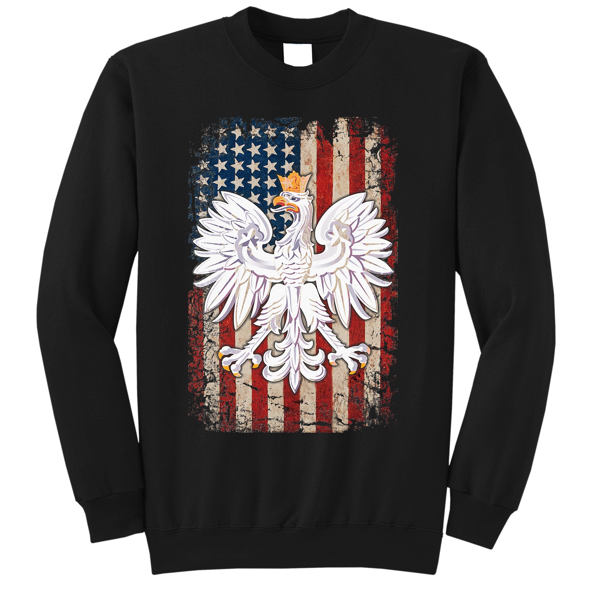 Polish Eagle American Flag Pride Poland Sweatshirt