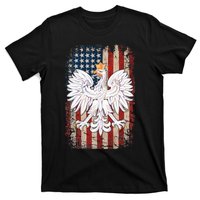 Polish Eagle American Flag Pride Poland T-Shirt