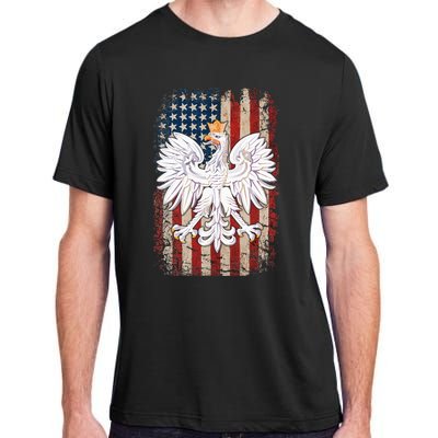 Polish Eagle American Flag Pride Poland Adult ChromaSoft Performance T-Shirt