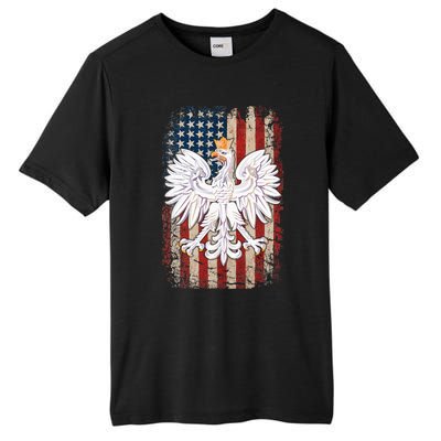 Polish Eagle American Flag Pride Poland Tall Fusion ChromaSoft Performance T-Shirt