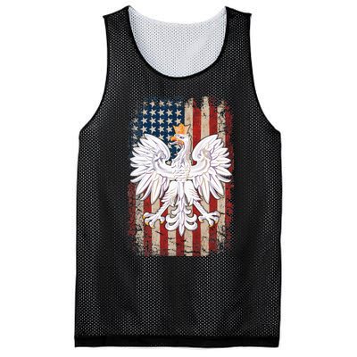 Polish Eagle American Flag Pride Poland Mesh Reversible Basketball Jersey Tank