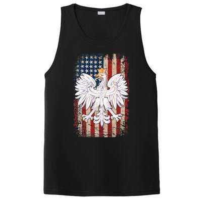 Polish Eagle American Flag Pride Poland PosiCharge Competitor Tank