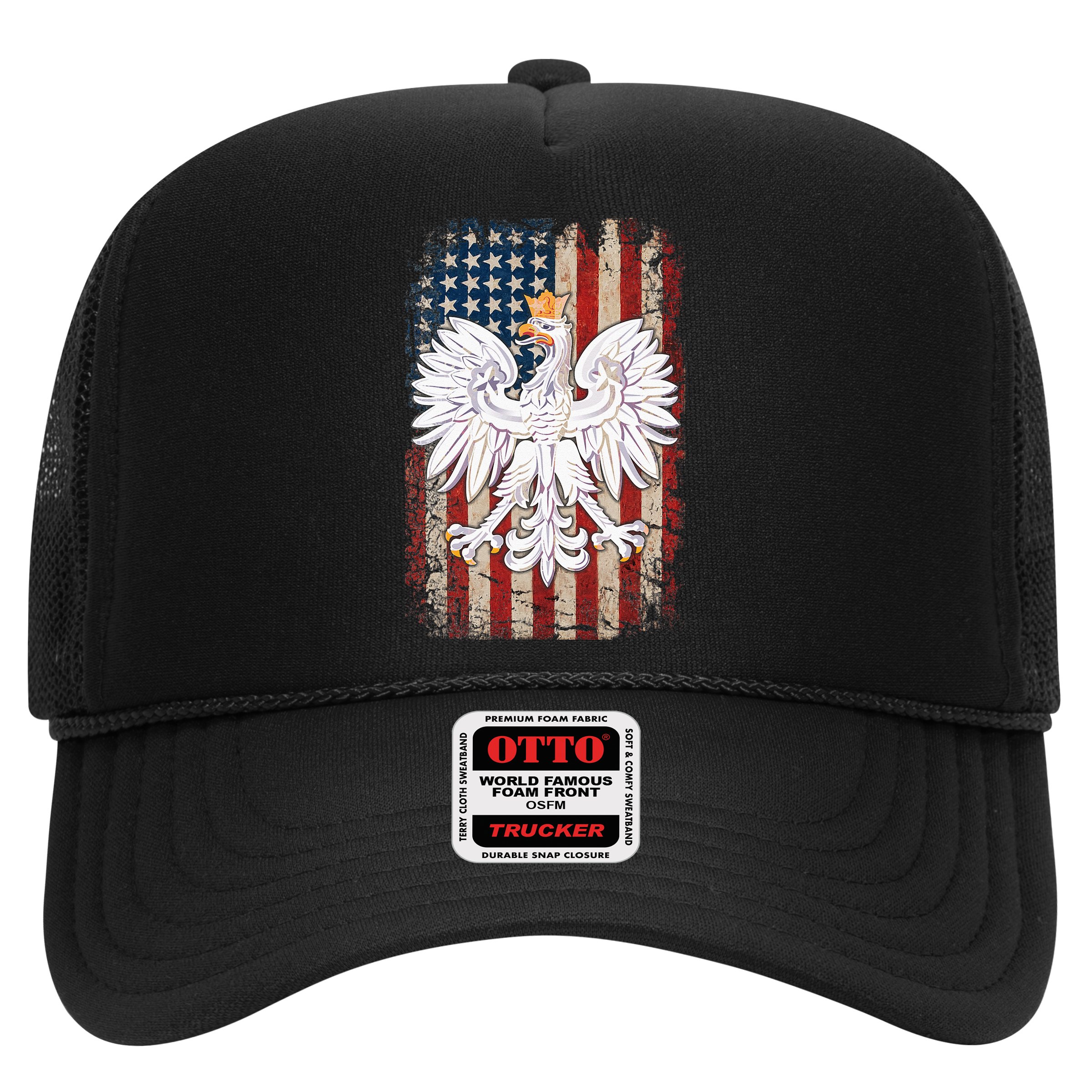 Polish Eagle American Flag Pride Poland Hat