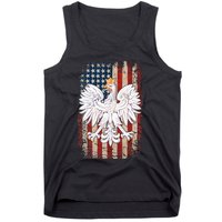 Polish Eagle American Flag Pride Poland Tank Top