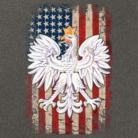 Polish Eagle American Flag Pride Poland Cotton Canvas Backpack