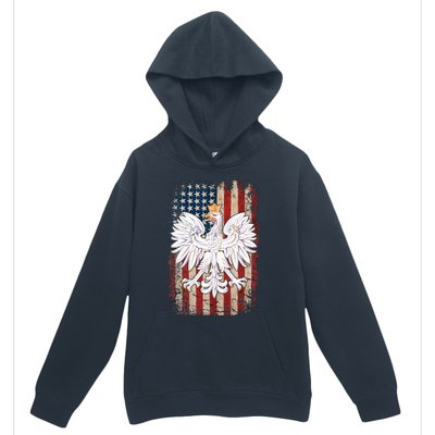 Polish Eagle American Flag Pride Poland Urban Pullover Hoodie