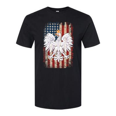 Polish Eagle American Flag Pride Poland Softstyle CVC T-Shirt