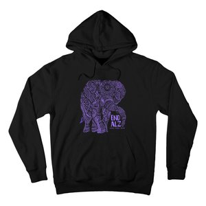 Purple Elephant Alzheimer Awareness Hoodie