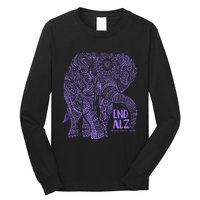 Purple Elephant Alzheimer Awareness Long Sleeve Shirt