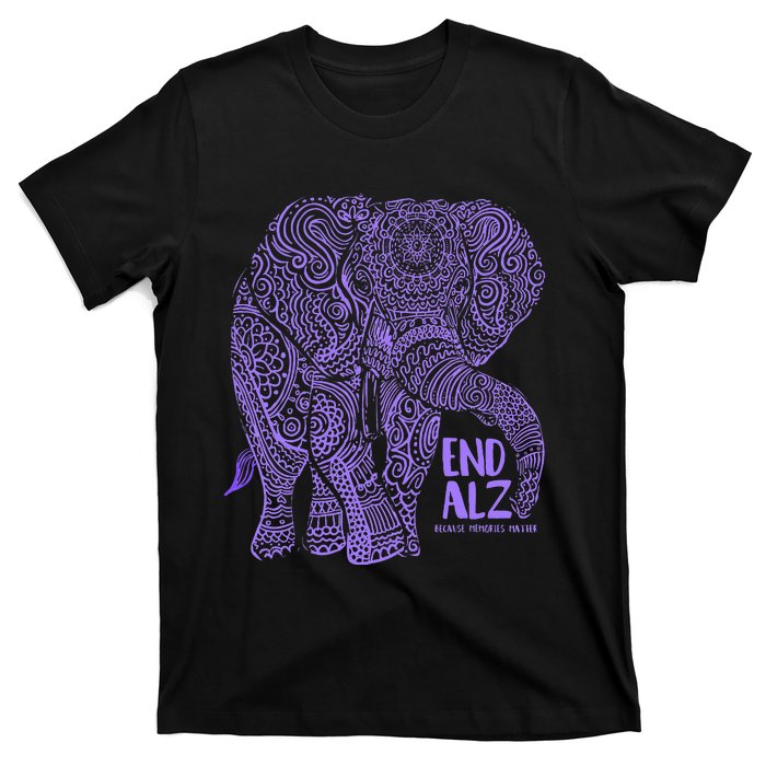 Purple Elephant Alzheimer Awareness T-Shirt