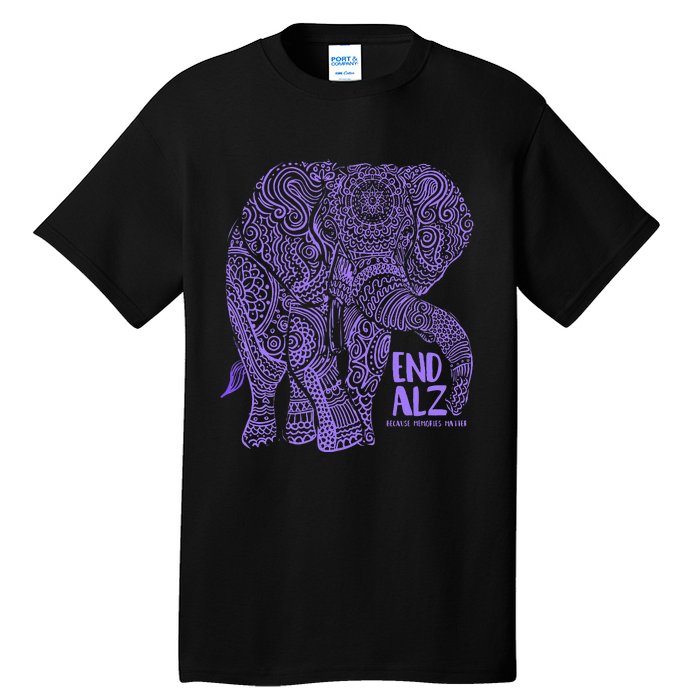 Purple Elephant Alzheimer Awareness Tall T-Shirt