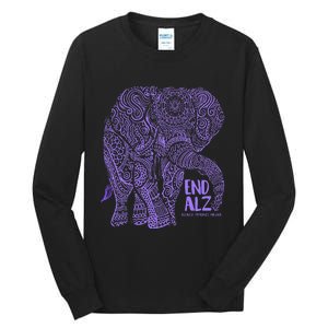 Purple Elephant Alzheimer Awareness Tall Long Sleeve T-Shirt