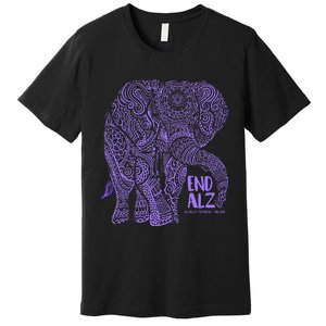 Purple Elephant Alzheimer Awareness Premium T-Shirt