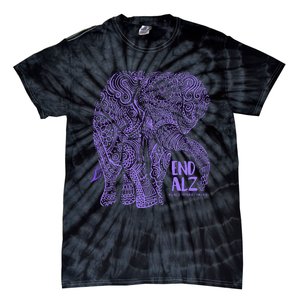 Purple Elephant Alzheimer Awareness Tie-Dye T-Shirt