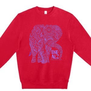 Purple Elephant Alzheimer Awareness Premium Crewneck Sweatshirt